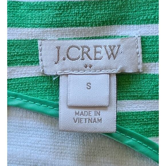 J.Crew Sleeveless Fit & Flare Minidress Size Small Green White Stripe Pockets - Picture 10 of 12